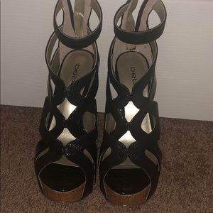 Black Bebe wedges